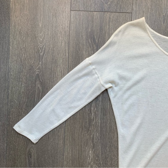 Aritzia Babaton Top Sweater 3/4 Length Sleeve Wool Round Neck Cream Size XS - Picture 11 of 14